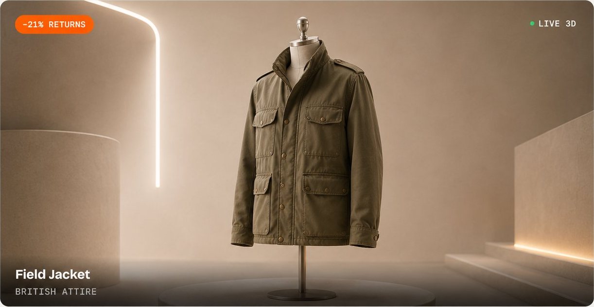 Field Jacket shown as a live 3D product
