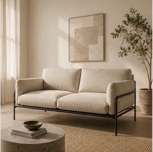 Loft Two-Seater sofa staged in a living room