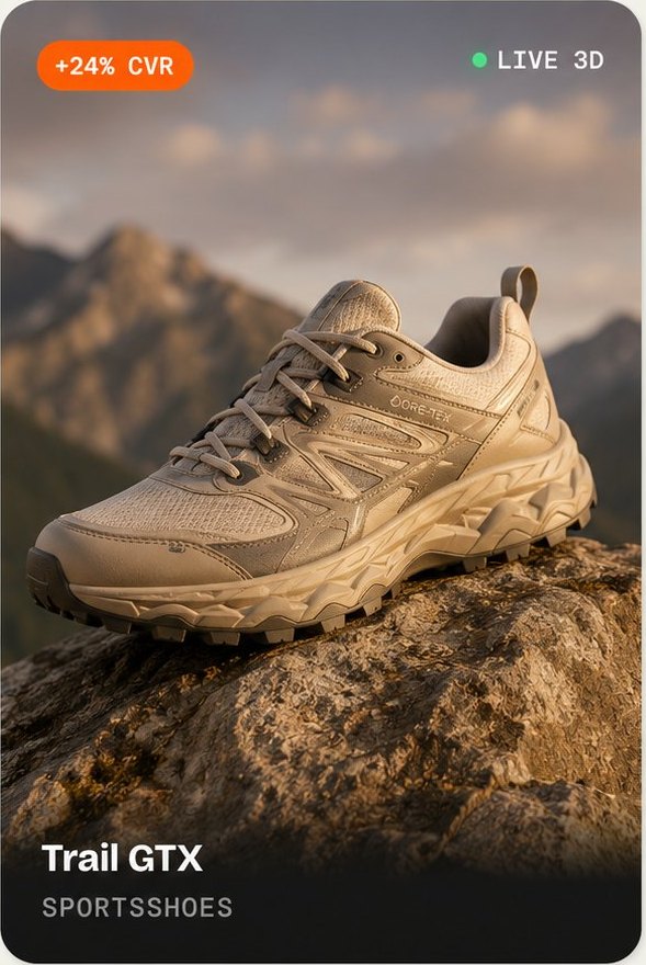 Trail GTX trail shoe by SportsShoes, shown as a live 3D product